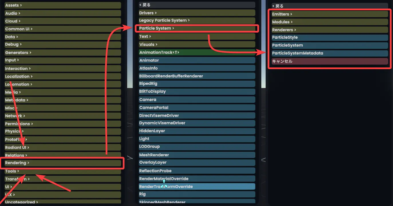 コンポーネントの場所